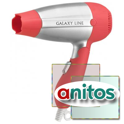 GALAXY LINE GL 4301 (20шт) Фен для волос 1000 Вт, 2 скорости потока воздуха, защитная решетка, насадка- концетратор, складная ручка, питание 220-240В, 50Гц