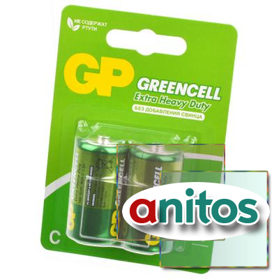 батарейка GP Greencell GP14G-2CR2 R14 BL2