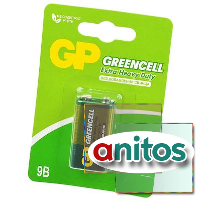 батарейка крона GP Greencell GP1604G-2CR1 6F22 BL1