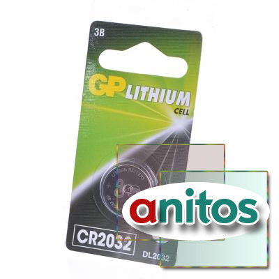 батарейка дисковая литиевая GP Lithium GPCR2032-2CR1 CR2032 BL1 16887