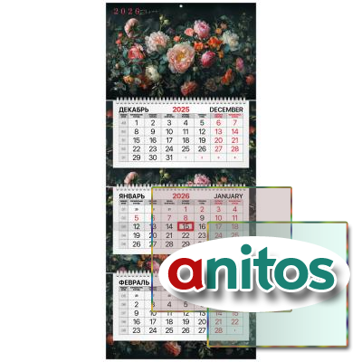 ��������� ����������� 2026 �., 3 �����, 3 ������, �������, ���������� ������, BRAUBERG PREMIUM, 