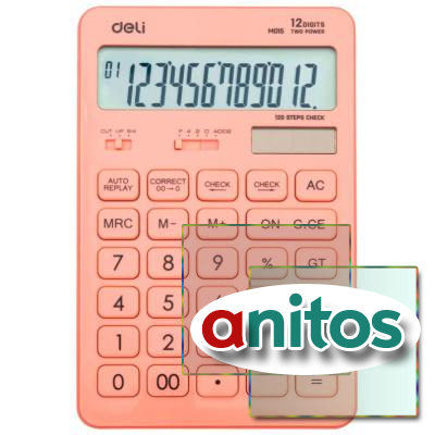 Калькулятор настольный Deli Touch EM01541 красный 12-разр