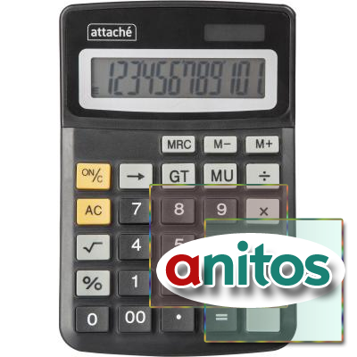 Калькулятор настольный КОМПАКТНЫЙ Attache ATC-111-12C 12-ти разрядныйчерн