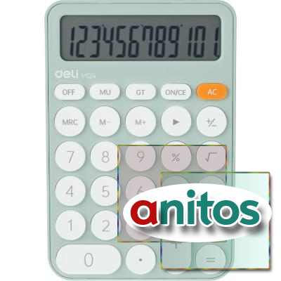 Калькулятор настольный КОМПАКТНЫЙ Deli EM124,12 разряд,160x107x28,5мм,зелен