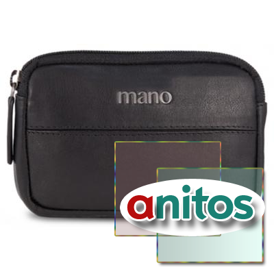 Ключница Mano Don Romeo с RFID защитой, натур. кожа, черная, 11х2х7 см