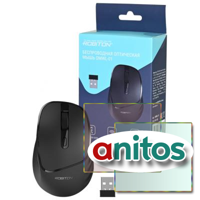 ������������ ���� ROBITON OMWL-01 �������, ������������, 1200-3200DPI, 3��+������, ������ BL1
