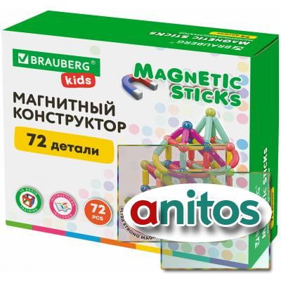   MAGNETIC STICKS, 72  , BRAUBERG KIDS,  1, 665722