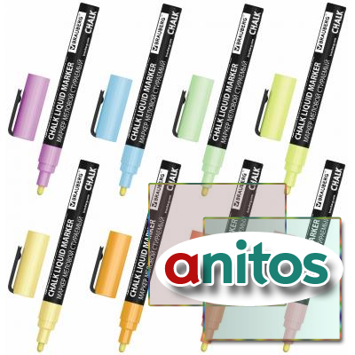   CHALK LIQUID MARKER, ,  8 , 3 , , BRAUBERG 