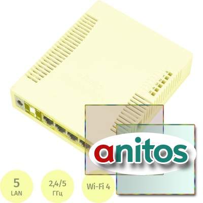 ������������� Wi-fi MikroTik RB951Ui-2HnD, N300, USB, PoE