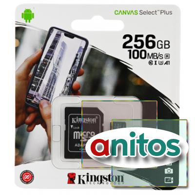   KINGSTON CANVAS Select Plus microSDXC 256GB (Class 10) A1 (100 Mb/s)   BL1
