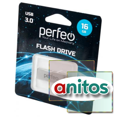 Носитель информации PERFEO PF-M08MS016 USB 3.0 16GB M08 серебряный BL1