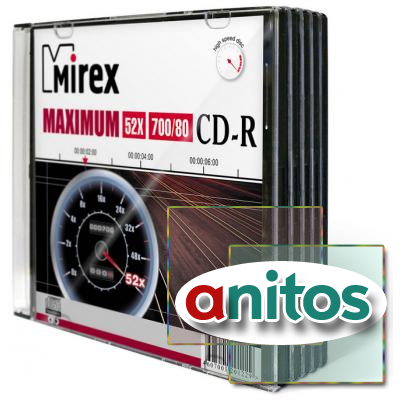 Носители информации Mirex CD-R MAXIMUM 52x slim case 5 pack (UL120052A8F)