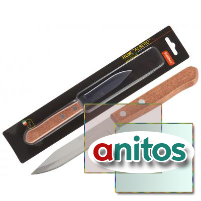 Нож для овощей MALLONY MAL-06AL ALBERO, деревянная рукоятка 9 см