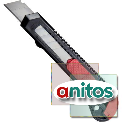 Нож канцелярский 18мм Attache чёрный, цв. фиксатора в ассорт.
