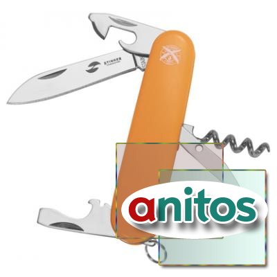 Нож перочинный Stinger, 90 мм, 10 функций, оранжевый, блистер