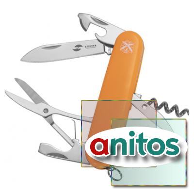 Нож перочинный Stinger, 90 мм, 10 функций, оранжевый, блистер