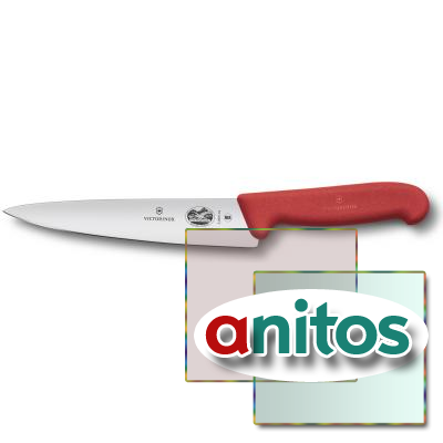 Нож разделочный VICTORINOX Fibrox с лезвием 19 см, красный
