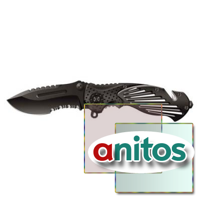 Нож складной Stinger, 85 мм (черный), рукоять: сталь (черный), коробка картон, шт