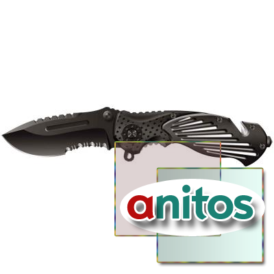 Нож складной Stinger, 85 мм (черный), рукоять: сталь (черный), коробка картон