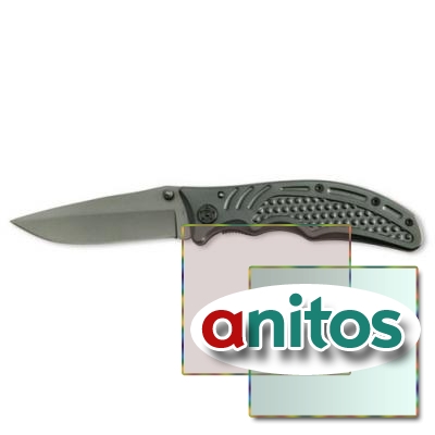 Нож складной Stinger, 90 мм (черный), рукоять: сталь/алюминий (черный), коробка картон