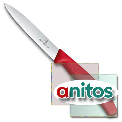Нож Victorinox для чистки овощей и фруктов, лезвие 10 см прямое, красный