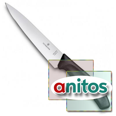 Нож Victorinox разделочный, лезвие 15 см, черный в блистере