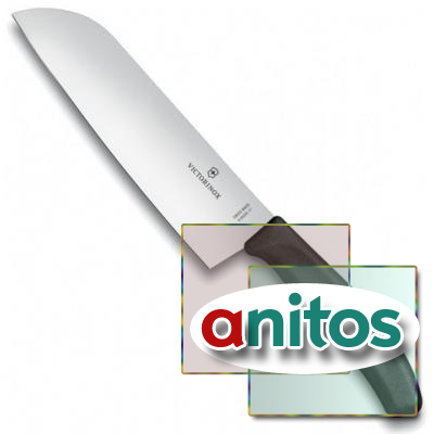 Нож сантоку Victorinox SwissClassic, 17 см, чёрная пластиковая рукоять