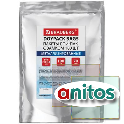  -   ZIP LOCK,  +  , 140200 + 40 ,  100 , 70 , BRAUBERG, 700684