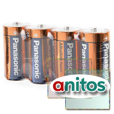 Батарейка средняя А03 Panasonic Alkaline Power LR14APB/4P LR14  SR4, в упак 24 шт