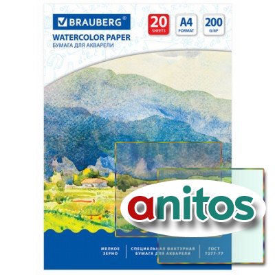����� ��� �������� �4, 210�297 ��, 20 ������, 200 �/�2, BRAUBERG, 