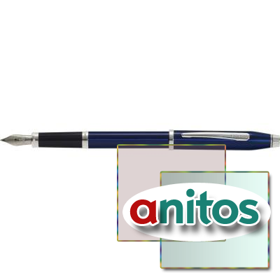 Перьевая ручка Cross Century II Blue lacquer, синий лак с отделкой родием, перо М