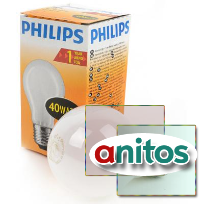 Лампа накаливания PHILIPS A55 40W E27 FR 354686