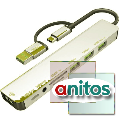 ������������ USB PERO MH07 USB-�/A TO SD+TF+3.5MM+USB-C+USB 3.0+3USB2.0,���