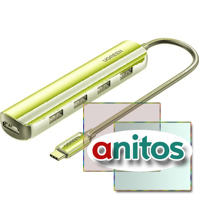 ������������ USB Ugreen CM417 (20197) USB-C to 4xUSB 3.0+HDMI, �����