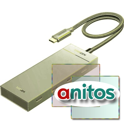 ������������ USB UgreenCM806(55334)��� 5in1 USB-C 10Gbps/4xUSB-C 3.2+PD ���