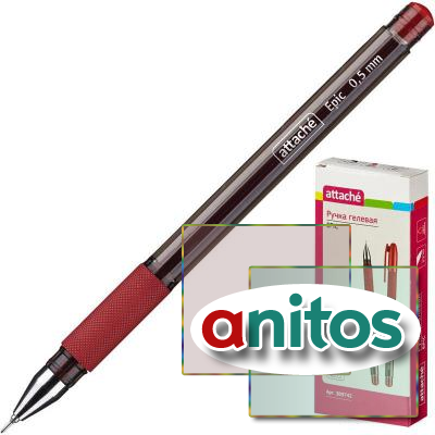 Ручка гелевая Attache Epic,цвет чернил-красный
