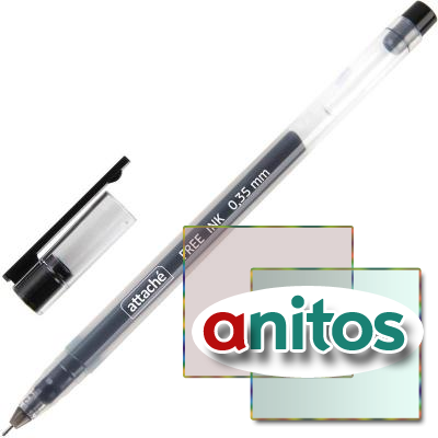 Ручка гелевая Attache Free ink, 0,35мм, черный, неавт, б/манж.