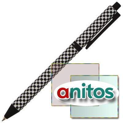 Ручка шариковая автоматическая ArtClick.Шашечки 0,5мм синяя 20-0281/04