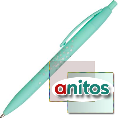 Ручка шариковая Attache Romance маслян, Soft touch, зелен корп, син. стерж