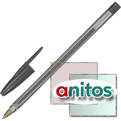 Ручка шариковая неавтоматическая Attache Economy черный 0,7 мм,прозр корпус