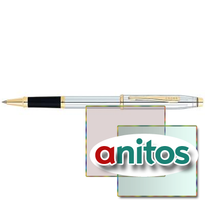 Ручка-роллер Selectip Cross Century II. Цвет - серебристый с золотистой отделкой.