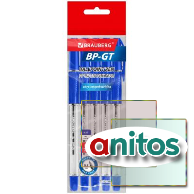 ����� ��������� BRAUBERG BP-GT, ����� 5 ����, �����, ������� ���� 0,7 ��, ����� ������ 0,35 ��, 144509