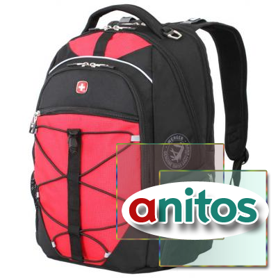 Рюкзак WENGER, 15”, чёрный/красный, полиэстер 900D/М2 добби, 34x19x46 см, 30 л