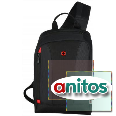 Рюкзак WENGER с одним плечевым ремнем, черный, 22,5x7x35,5 см, 6 л