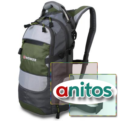 Рюкзак WENGER, серый/зеленый/серебристый, полиэстер 1200D PU, 23х18х47 см, 22 л