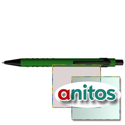 Шариковая ручка Pierre Cardin ACTUEL. Корпус - алюминий, отделка  - металл и силикон. Цвет - зеленый