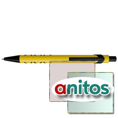 Шариковая ручка Pierre Cardin ACTUEL. Корпус - алюминий, отделка - металл и силикон. Цвет - желтый.