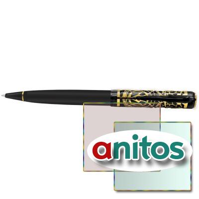 Шариковая ручка Pierre Cardin L'ESPRIT, цвет - матовый черный/золотистый. Упаковка L.