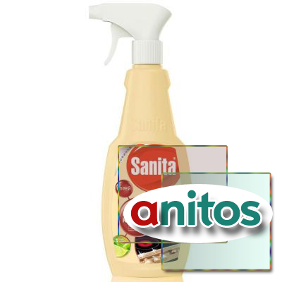 Средство для чистки плит Sanita спрей Антижир 500г для стеклокерамики