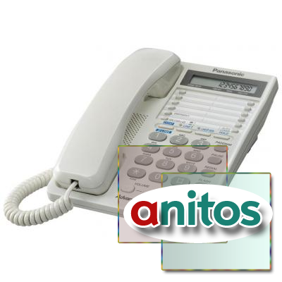 Телефон Panasonic KX-TS2368RUW белый,2-х линейный,ЖК дисплей